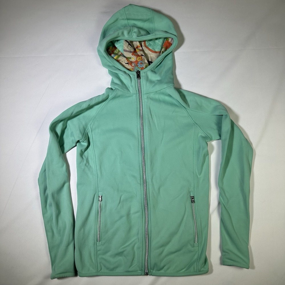 Polo Ralph Lauren Jacket Womens Medium Blue Green Full Zip Hoodie Golf Outdoors